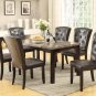 7pc Dining Set w/ Padded, Button Tufted Leatherette Back, or Parson Chairs - FREE DELIVERY IN CA