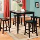 Yakes Black, Dark Walnut, or Two Tone Oak Finish 5pc Dining Set - FREE DELIVERY IN CALIFORNIA