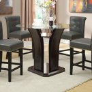 Round Glass Table Top 5pc Dining Set w/ Gray or Burgundy Chairs - FREE DELIVERY IN CALIFORNIA