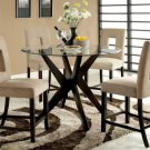 Palm Bay II Espresso Finish Round Top 5pc Counter Height Dining Set - FREE DELIVERY IN CALIFORNIA