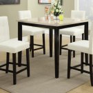 Faux Marble Top 5pc Dining Set w/ Cream or Dark Brown Faux Leather Chairs - FREE DELIVERY IN CA