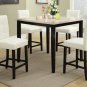 Faux Marble Top 5pc Dining Set w/ Cream or Dark Brown Faux Leather Chairs - FREE DELIVERY IN CA