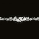 Genuine Sterling Silver Teddy Bear Love You XOXO Name Bracelet 10mm GGSB300