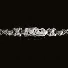 Genuine Sterling Silver Teddy Bear Love You XOXO Name Bracelet 12mm GGSB301