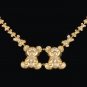 Genuine Sterling Silver Double Teddy Bear Necklace Chain in 10mm GGSN62