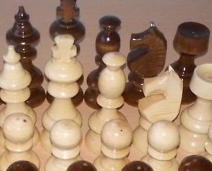New beautiful handcrafted nutbrown color hazel wooden chess pieces,King 3.62 in