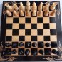 Big black handcarved beech wood chessboard box chess piece backgammon checkers