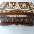 New brown handmade wooden wizard jewelry puzzle magic storage box brain teaser