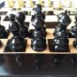 Black travel wooden chess set hazel wood chess piece,beech wood chessboard box