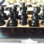 Black travel wooden chess set hazel wood chess piece,beech wood chessboard box