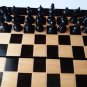 Black travel wooden chess set hazel wood chess piece,beech wood chessboard box