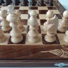 New brown wooden chess set backgammon checkers carved beech wood chessboard box