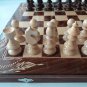 New brown wooden chess set backgammon checkers carved beech wood chessboard box