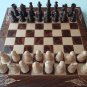 New brown wooden chess set backgammon checkers carved beech wood chessboard box