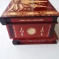 New big huge red wooden wizard jewelry puzzle magic case box hidden brain teaser