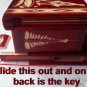 New modern red handmade wooden wizard jewelry puzzle magic box brain teaser