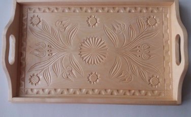 Natural maple wood mediu carved tray salver plate home decor serving dish unique