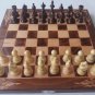 Brown chess set backgammon checkers chesspiece carved beech wood chessboard box