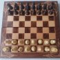 Brown chess set backgammon checkers chesspiece carved beech wood chessboard box
