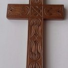 Handcarved brown 8.26x4.72'' wooden cross decorative wall cross crucifix art