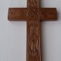 Handcarved brown 8.26x4.72'' wooden cross decorative wall cross crucifix art