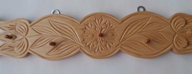 Natural wood carved key hanger rack jewelry hanger wall organizer hook holder