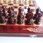 New big red chess backgammon checkers handcarved beech wood chessboard box gift