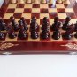 New big red chess backgammon checkers handcarved beech wood chessboard box gift