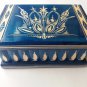New big huge handcarved blue wooden jewelry secret magic puzzle box case gift