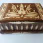 New big huge brown wooden wizard jewelry puzzle magic case box hidden drawer key