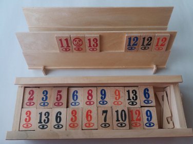 New complete wooden handmade rummy rummikub game children's travel game strategy
