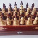 New red carved beech wood chessboard box hazel wood chess piece board game gift