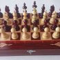 New red carved beech wood chessboard box hazel wood chess piece board game gift