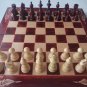 New red carved beech wood chessboard box hazel wood chess piece board game gift