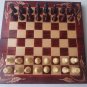 New red carved beech wood chessboard box hazel wood chess piece board game gift
