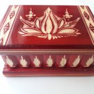 New special red wooden wizard jewelry puzzle magic box brain teaser trinket case