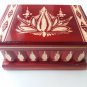 New special red wooden wizard jewelry puzzle magic box brain teaser trinket case
