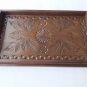 Brown maple wood small carved tray salver plate home decor serving dish unique