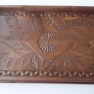 Brown maple wood medium carved tray salver plate home decor serving dish unique