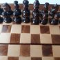 Nut brown travel game wooden chess set chess piece,beech wood chessboard box