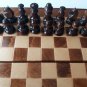 Nut brown travel game wooden chess set chess piece,beech wood chessboard box