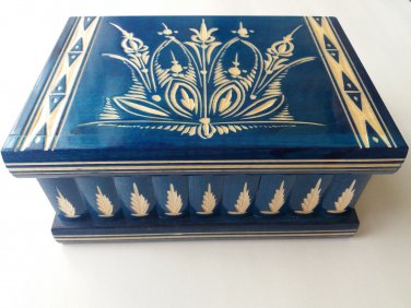 New big huge blue jewelry magic puzzle box adventure challenge hidden drawer toy