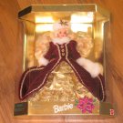 New 1996 Happy Holidays Special Edition Barbie Doll - Burgandy & Gold Dress