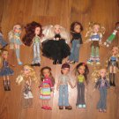 Lot of 14 Bratz Dolls Including 2 Miniatures and 1 Boy