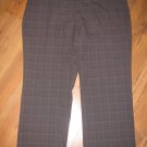 New Womens Sz 20 W Short Sag Harbor Career Stretch Black/Brown Plaid Pants $50
