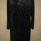 Womens Sz 8 Saint Tropez West Black L/S Dress EUC