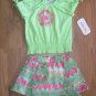 New Girls Sz 2T Little Lass Short Sleeve Top Skort Outfit Set