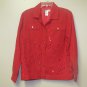 New Womens Sz S Ac tiv ology Red Button Front Silk Jacket