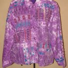 Womens One Size Silverstream 100% Silk Button Front Jacket EUC