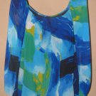 New Womens Sz XL Chaus Blue/Green Blouse Top Retails $69